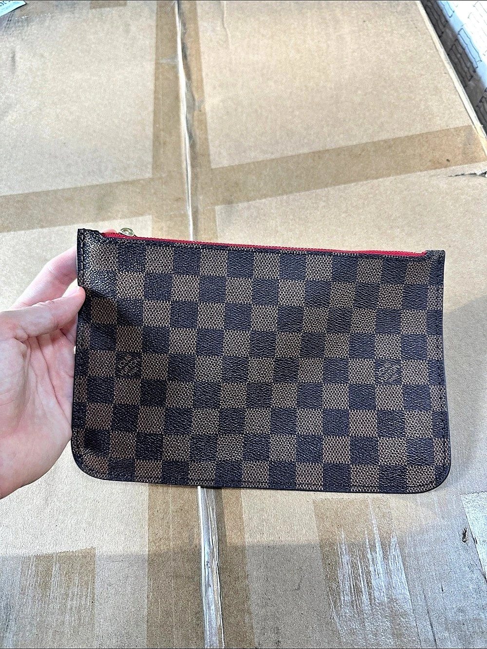 Mini Pochette Accessoires Damier Brown & Red